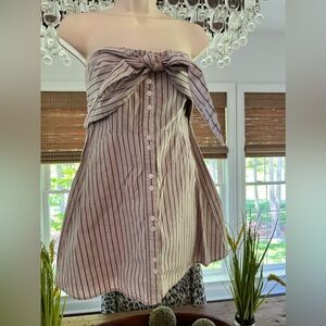 Free People Strapless Top with Bow Detail